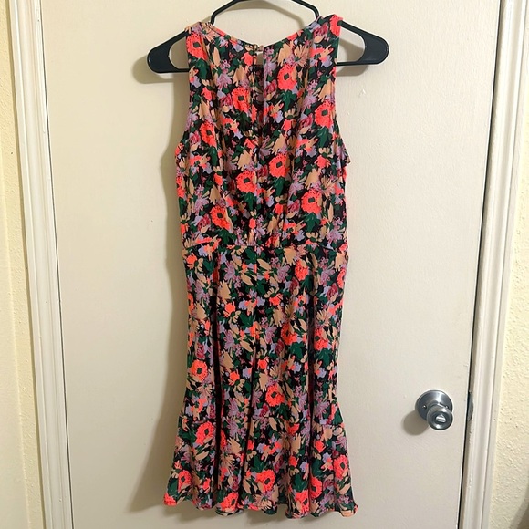 New J Crew Mercantile Ruched-waist Dress in Neon Floral Multi Sz 6 J4454 - Picture 3 of 7